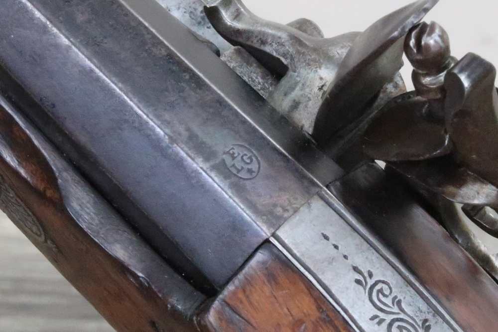 Antique Belgian Flintlock Pistol Approx. .65 Cal 6-3/4" Octagon Hanquet?-img-10