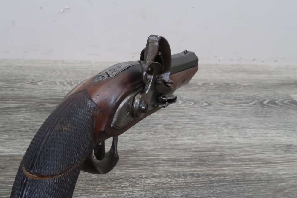 Antique Belgian Flintlock Pistol Approx. .65 Cal 6-3/4" Octagon Hanquet?-img-8