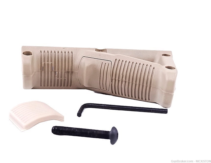 Triangle Angled Fore Grip Hand Stop Polymer Low Profile Tactical AR Tan-S-img-2