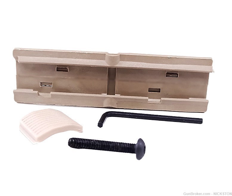 Triangle Angled Fore Grip Hand Stop Polymer Low Profile Tactical AR Tan-S-img-9