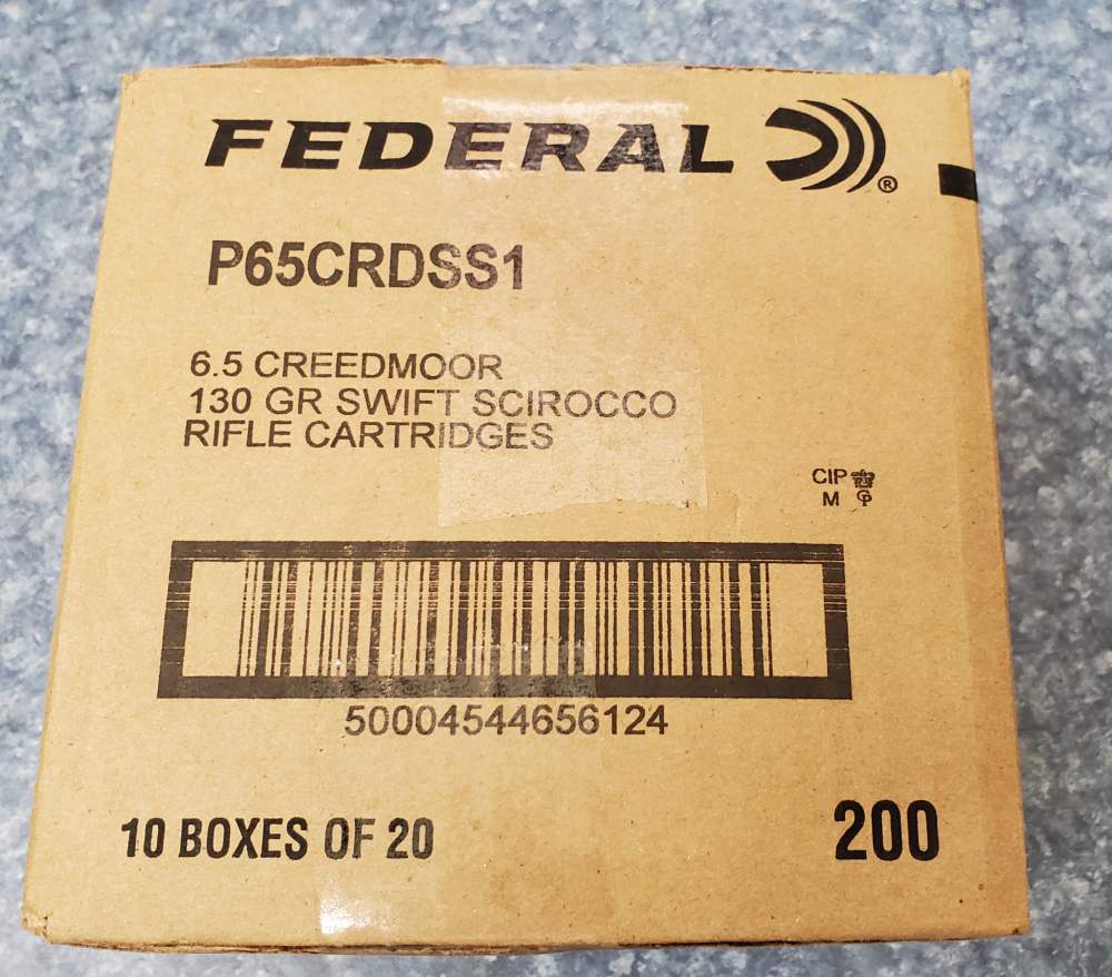 200 Rounds Federal Premium 6.5 Creedmoor 130gr Swift scirocco # P65CRDSS1-img-0