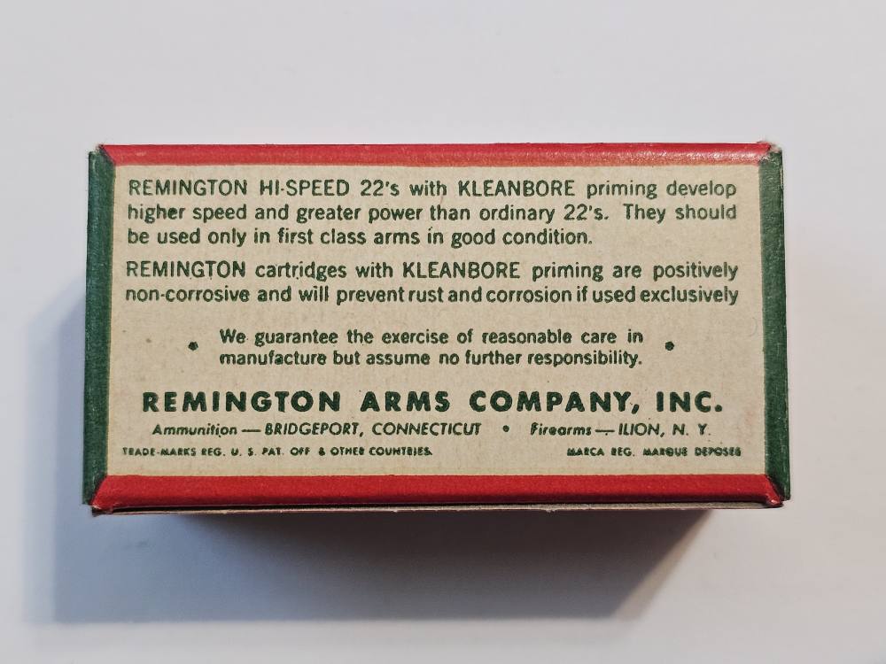 Vintage Remington Hi-Speed Kleanbore 22 Long Rifle Hollow Point -img-2