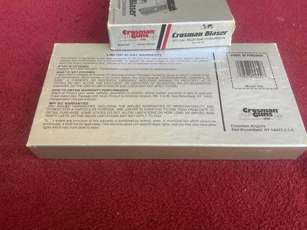Like New in Box 1911 Model 455  Crosman Blaser 177 Pellet Conversion -img-12