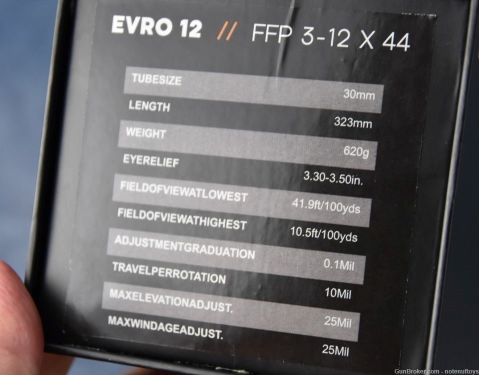 Accufire EVRO 12 FFP 3-12x44 Hunting Scope First Focal Plan Mil Reticle NIB-img-8