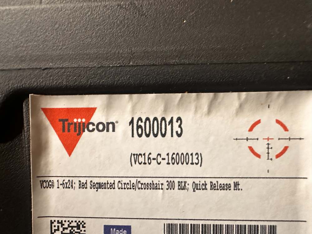 TRIJICON VCOG 1X6X24 300 BLACKOUT ILLUMINATED SCOPE WITH QD MOUNT-img-1
