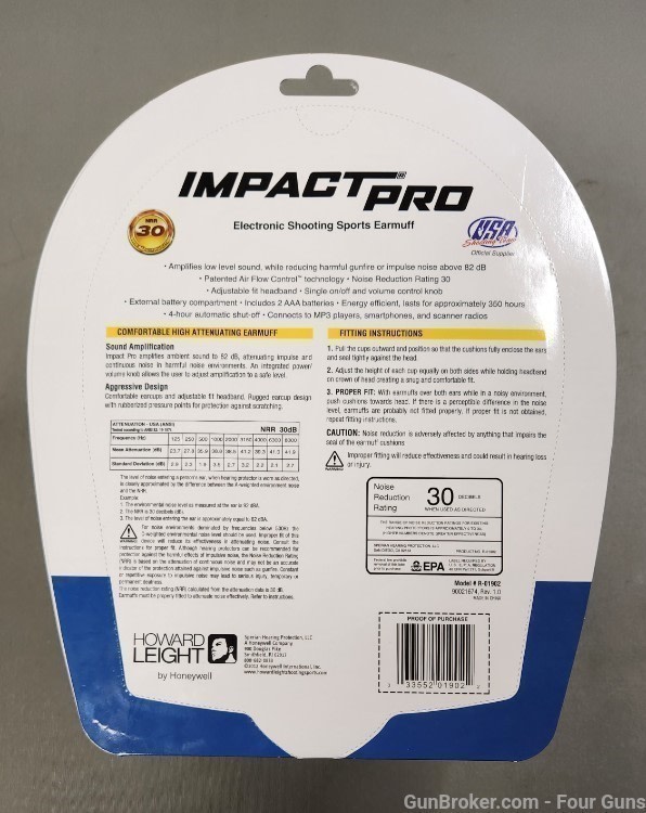 Howard Leight Impact Pro Sound Amp Electronic Hearing Protection  R-01902-img-1