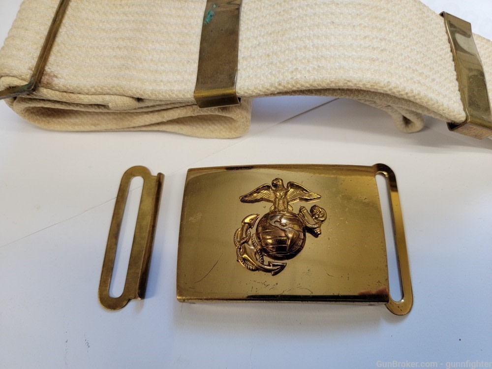 WW11 US Marine Corps Dress Belt and Buckle-img-0