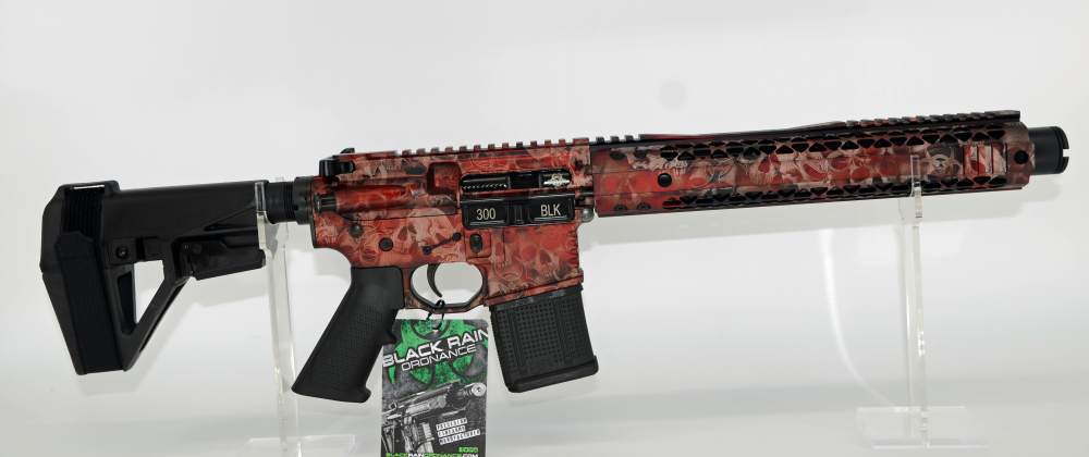 Black Rain Ordnance Fallout15 RED Skulls CRYPT 300 BLACKOUT Pistol 10.5 IN -img-1
