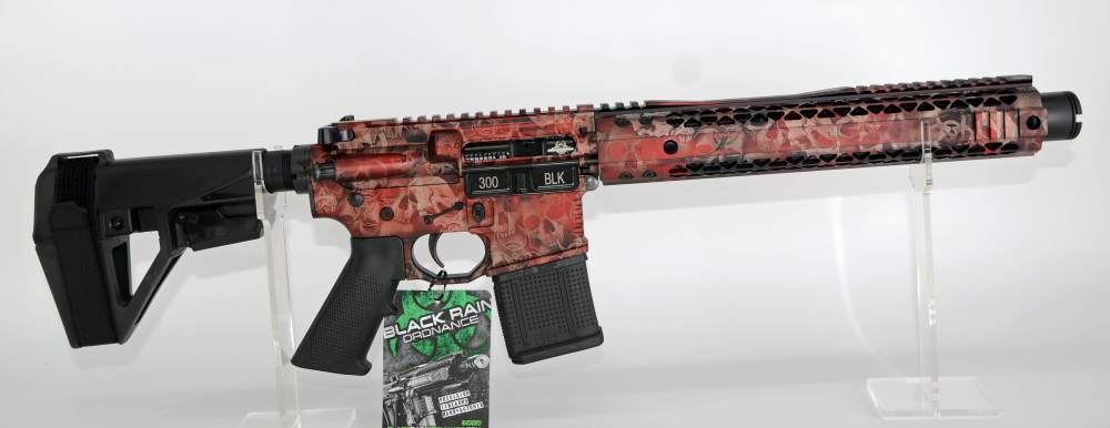 Black Rain Ordnance Fallout15 RED Skulls CRYPT 300 BLACKOUT Pistol 10.5 IN -img-0