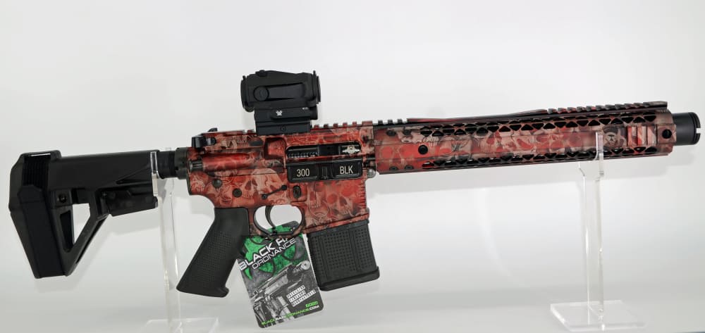 Black Rain Ordnance Fallout15 RED CRYPT Skulls 300 BLACKOUT 10.5" Vortex -img-1