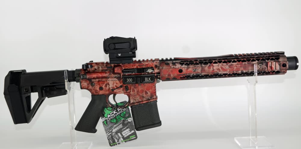 Black Rain Ordnance Fallout15 RED CRYPT Skulls 300 BLACKOUT 10.5" Vortex -img-0
