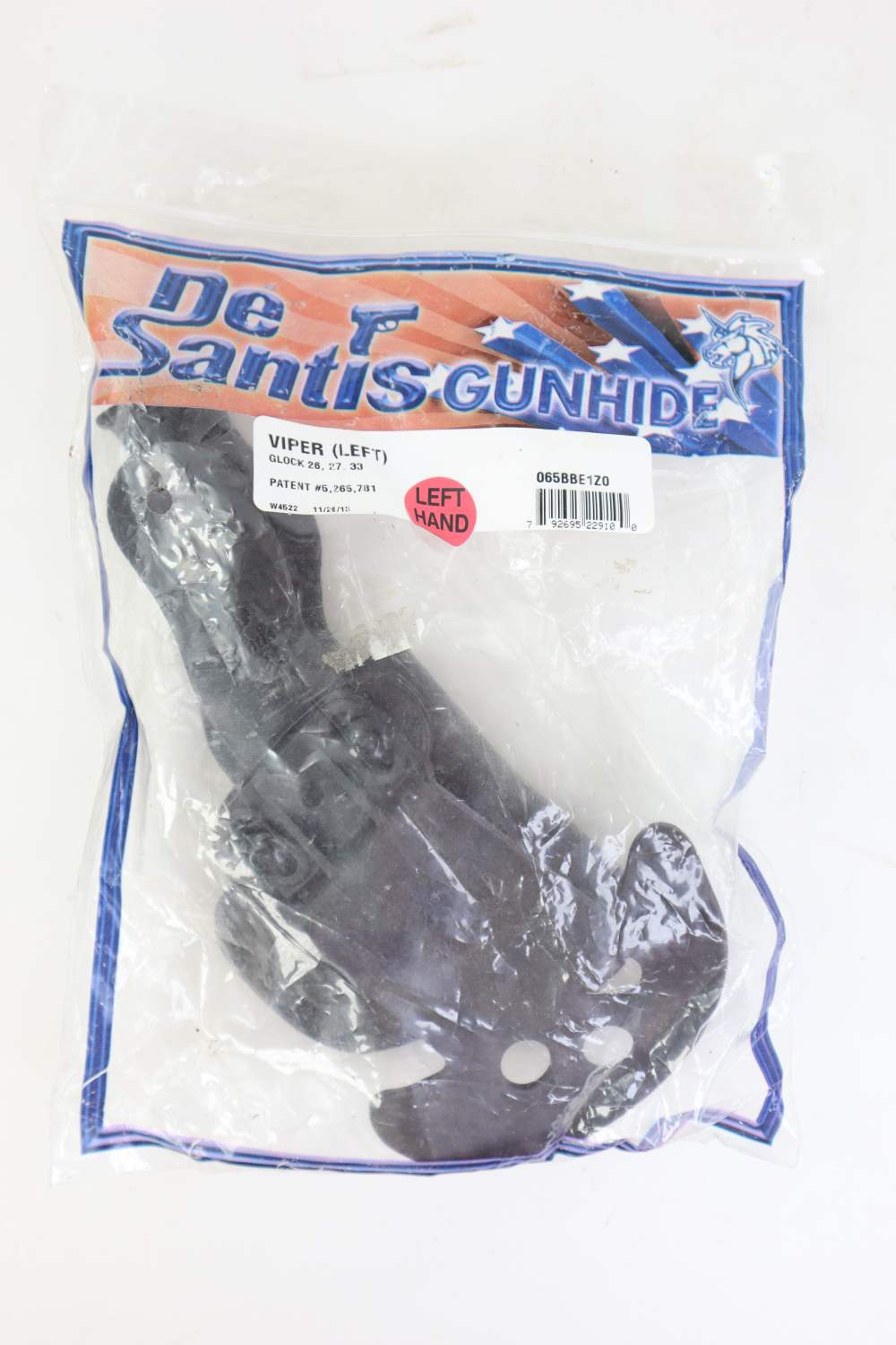 New Old Stock DeSantis Viper Left Handed Holster for Glock 26 27 and 33-img-0