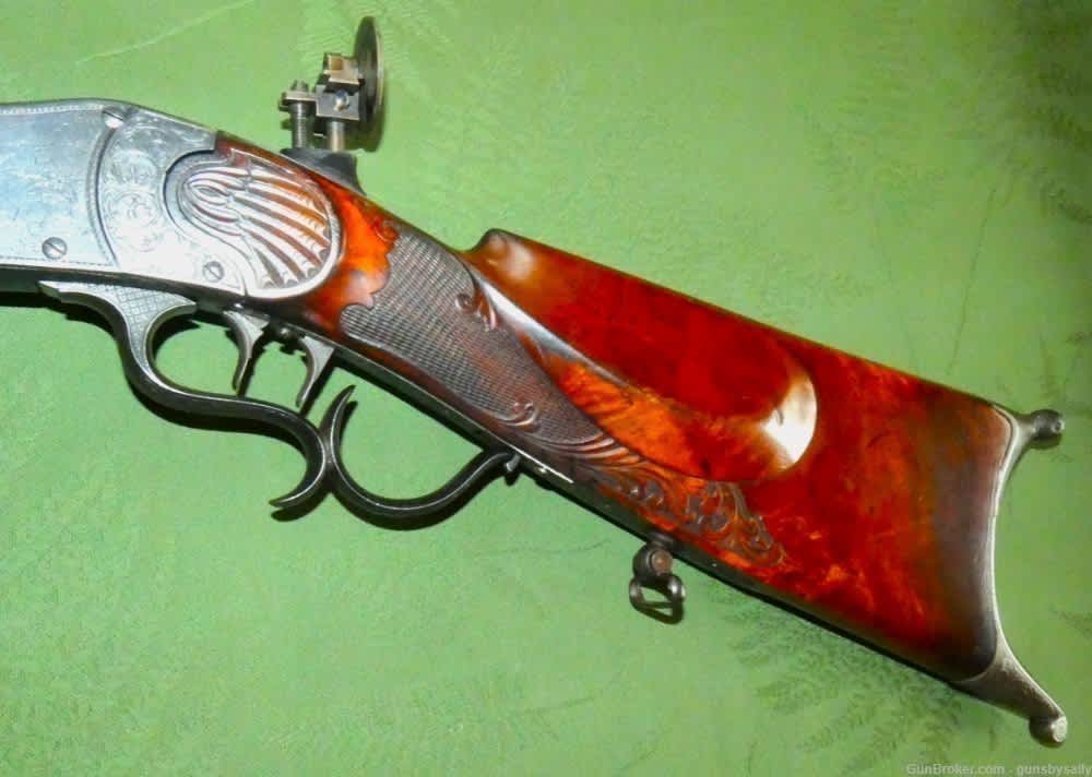 Highly Ornate Panel Scene Engraved Swiss Target Rifle Precision Sights -img-23