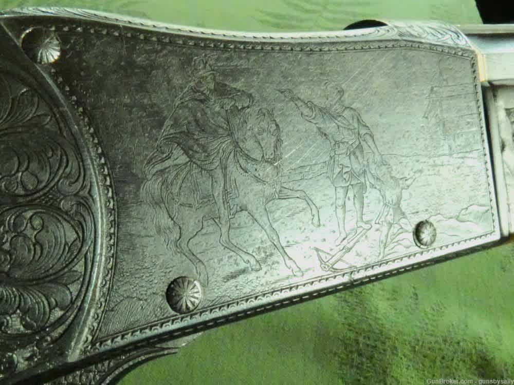 Highly Ornate Panel Scene Engraved Swiss Target Rifle Precision Sights -img-8