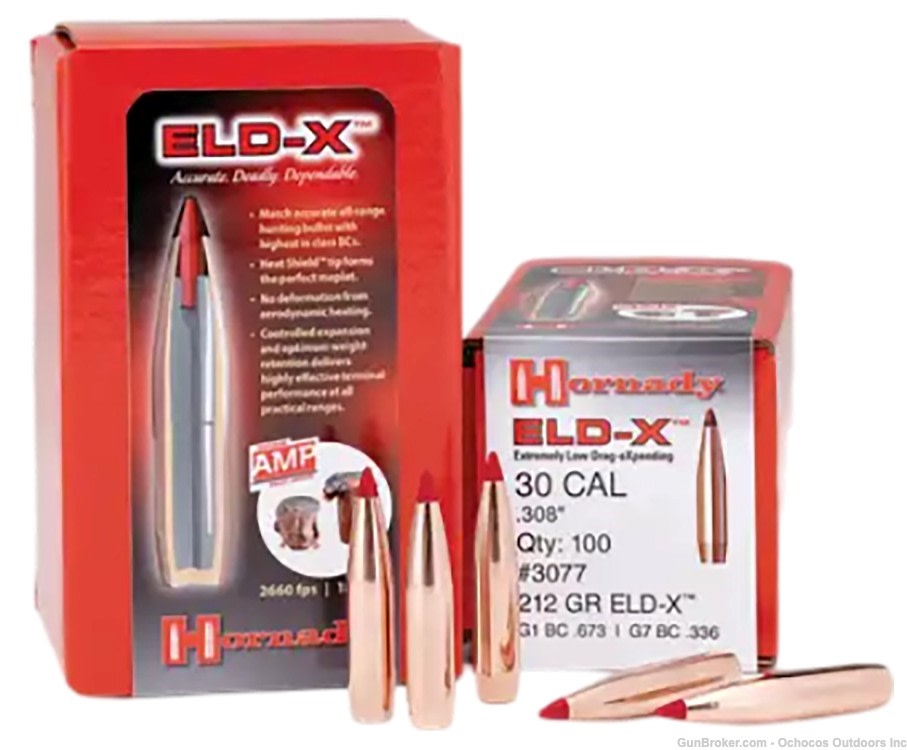 Hornady™ ELD-X 30 Cal .308 220 GR Bullets - 100 Count - 15 Per Case - 3078-img-0