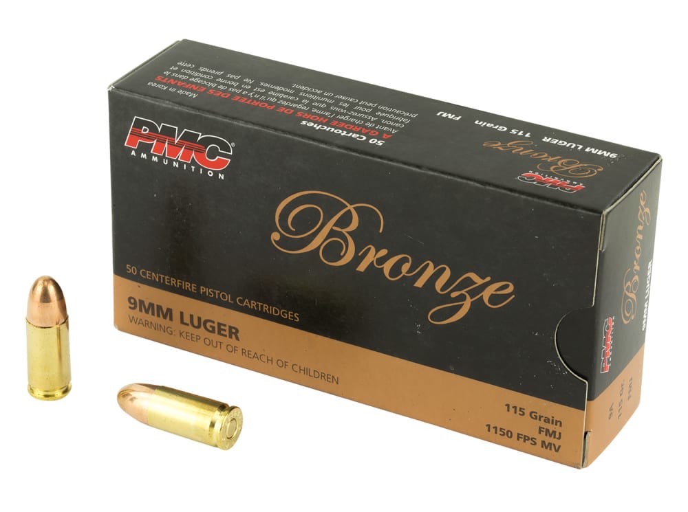 PMC 9A Bronze 9mmLuger 115gr Full Metal Jacket 50 Per Box-img-0