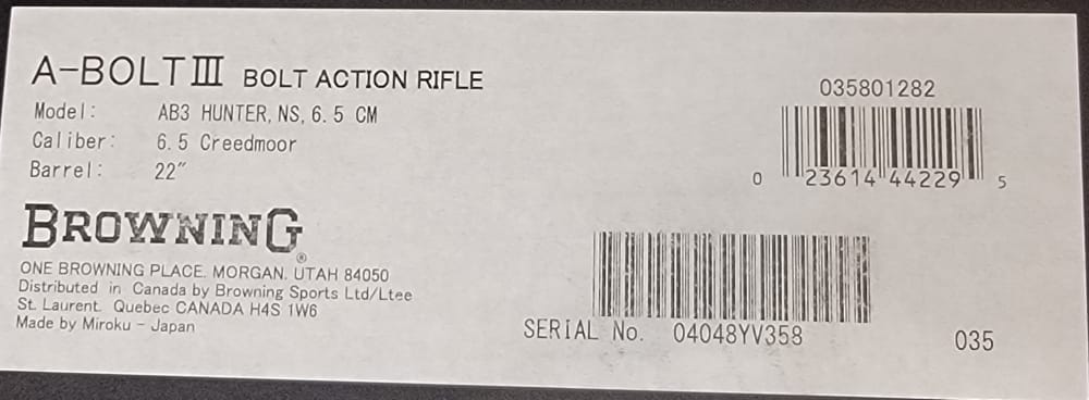 Browning AB3 Bolt Action 6.5 Creedmoor 22" Barrel -img-14