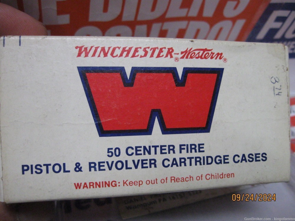 Scarce Original Winchester New Box 380 Automatic 50 pc Brass; have more too-img-1