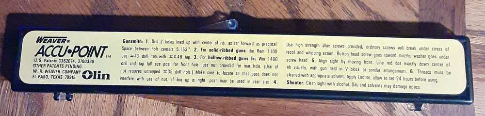 Weaver AccuPoint Steel Rib Mount Sight With hardware -img-1