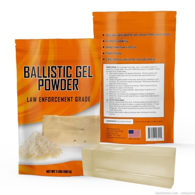 Ballistic Gel Powder 2 lbs - Gelatin Mix for Blocks, Targets and Dummys-img-7