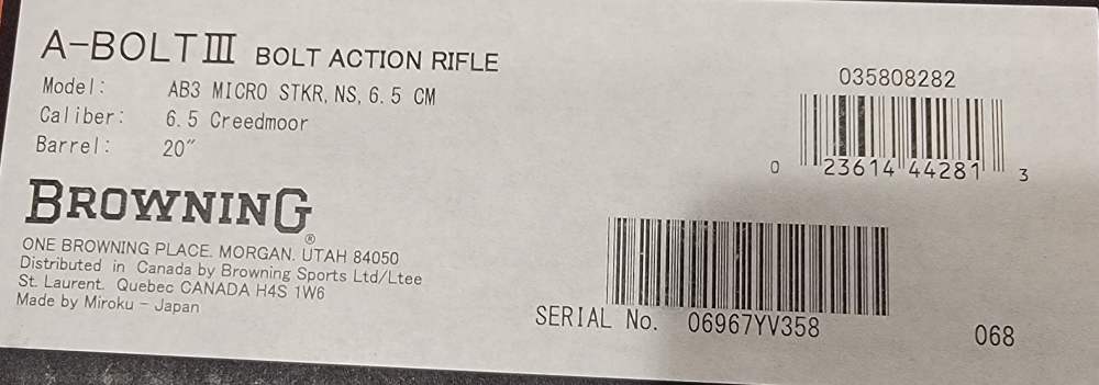 Browning AB3 Micro Stalker 6.5 Creedmoor 20" Barrel -img-13