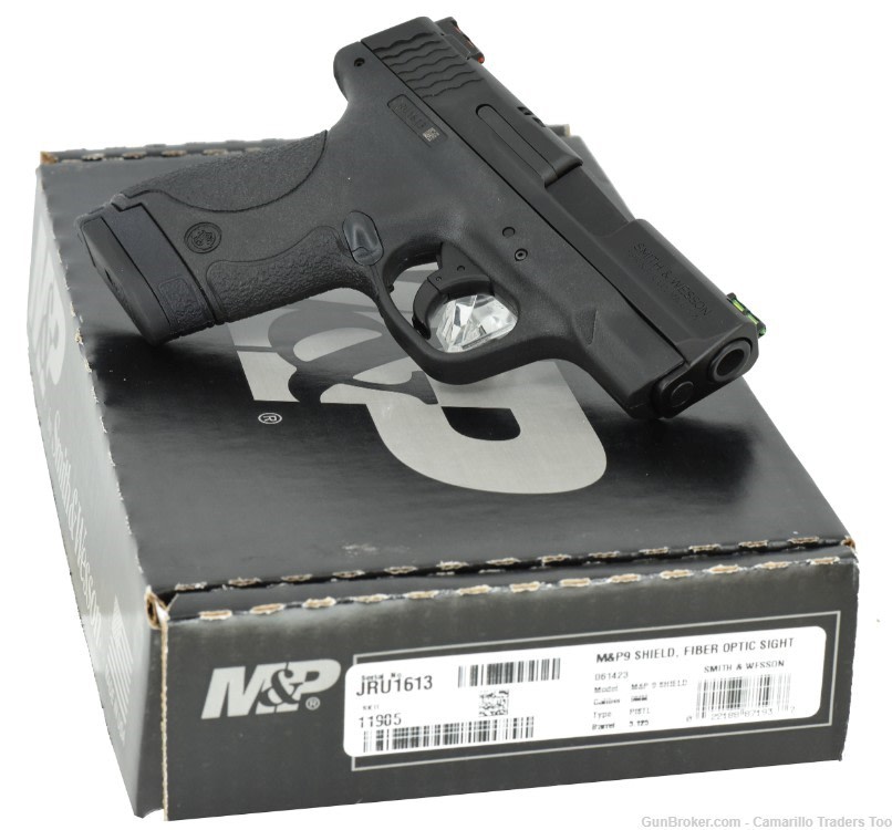 Smith & Wesson S&W 11905 M&P Shield 9mm Semi Auto Pistol HiVis Sights & Box-img-1