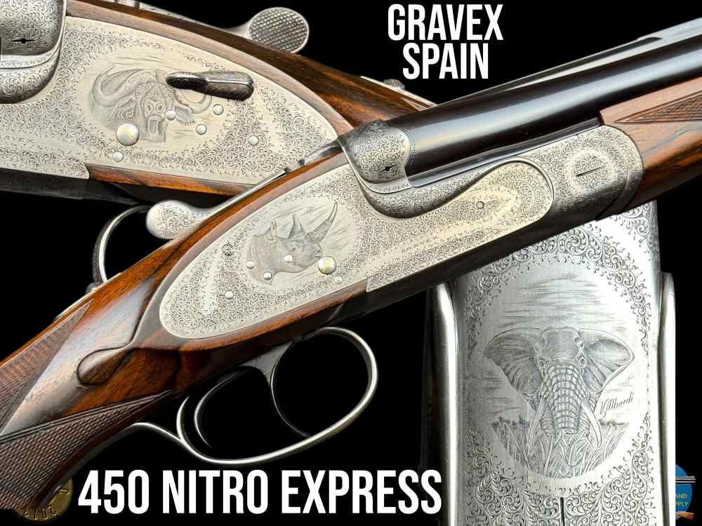 GRAVEX 450 NE DELUXE DOUBLE RIFLE - BOLSTERED H&H SIDELOCK ACTION - BULINO-img-0