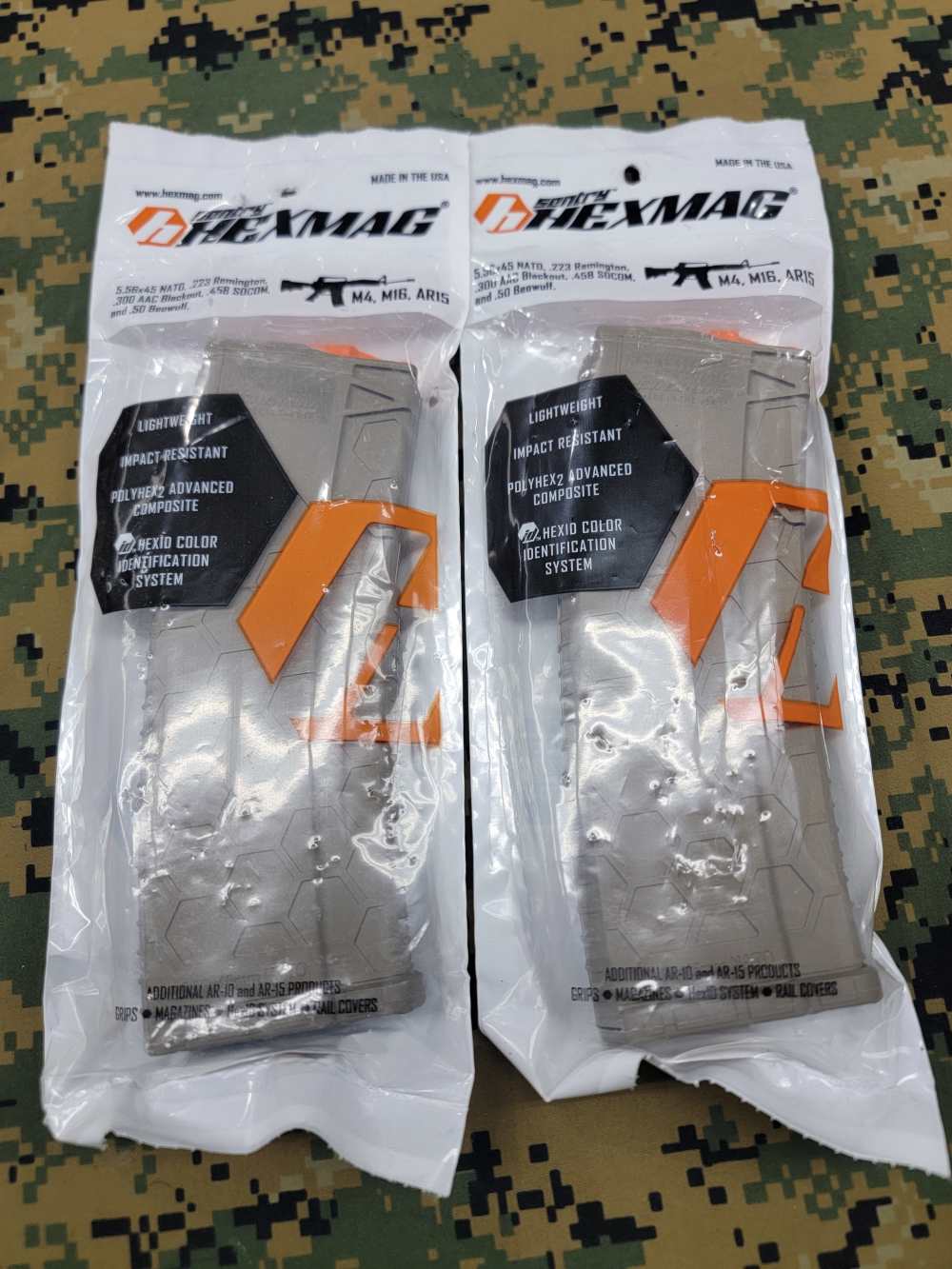 Heximag ar15 magazines (x2). FDE. 5 56. 10rd mag with 30rd body-img-0