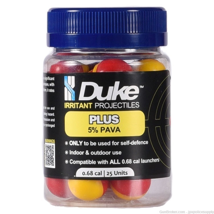 DUKE PLUS 5% PAVA BALLS - JAR OF 25 BYRNA CAMPATABLE-img-0
