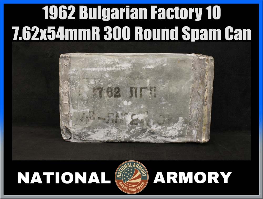 1962 Bulgarian Circle 10 7.62x54mmR 300 Round Sealed Spam Can-img-0