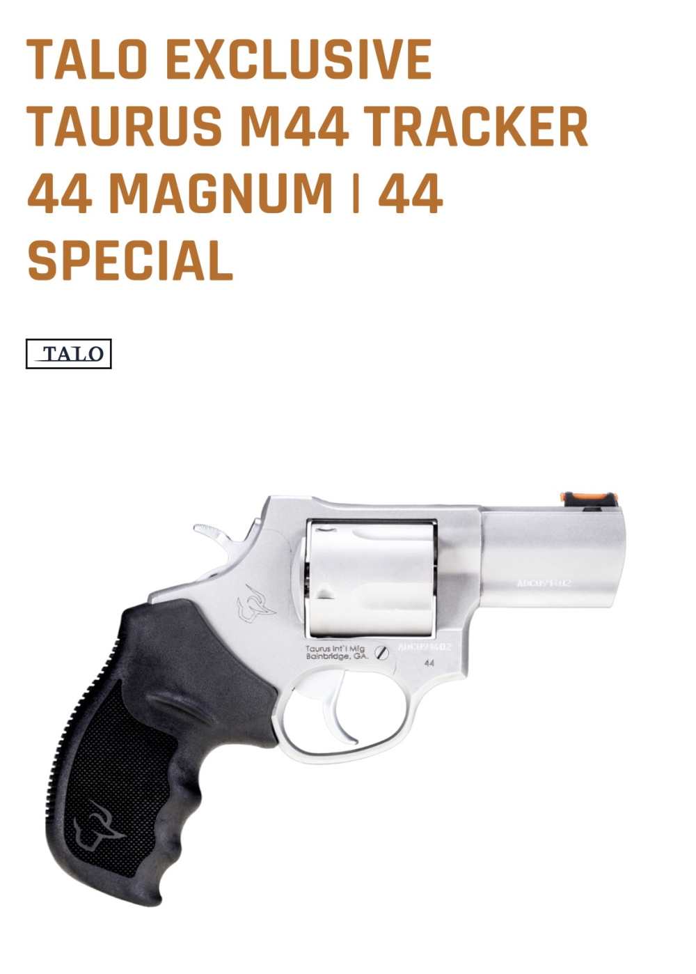 Taurus Tracker 44 Mag 2.5” SS Talo Exclusive In Stock-img-0