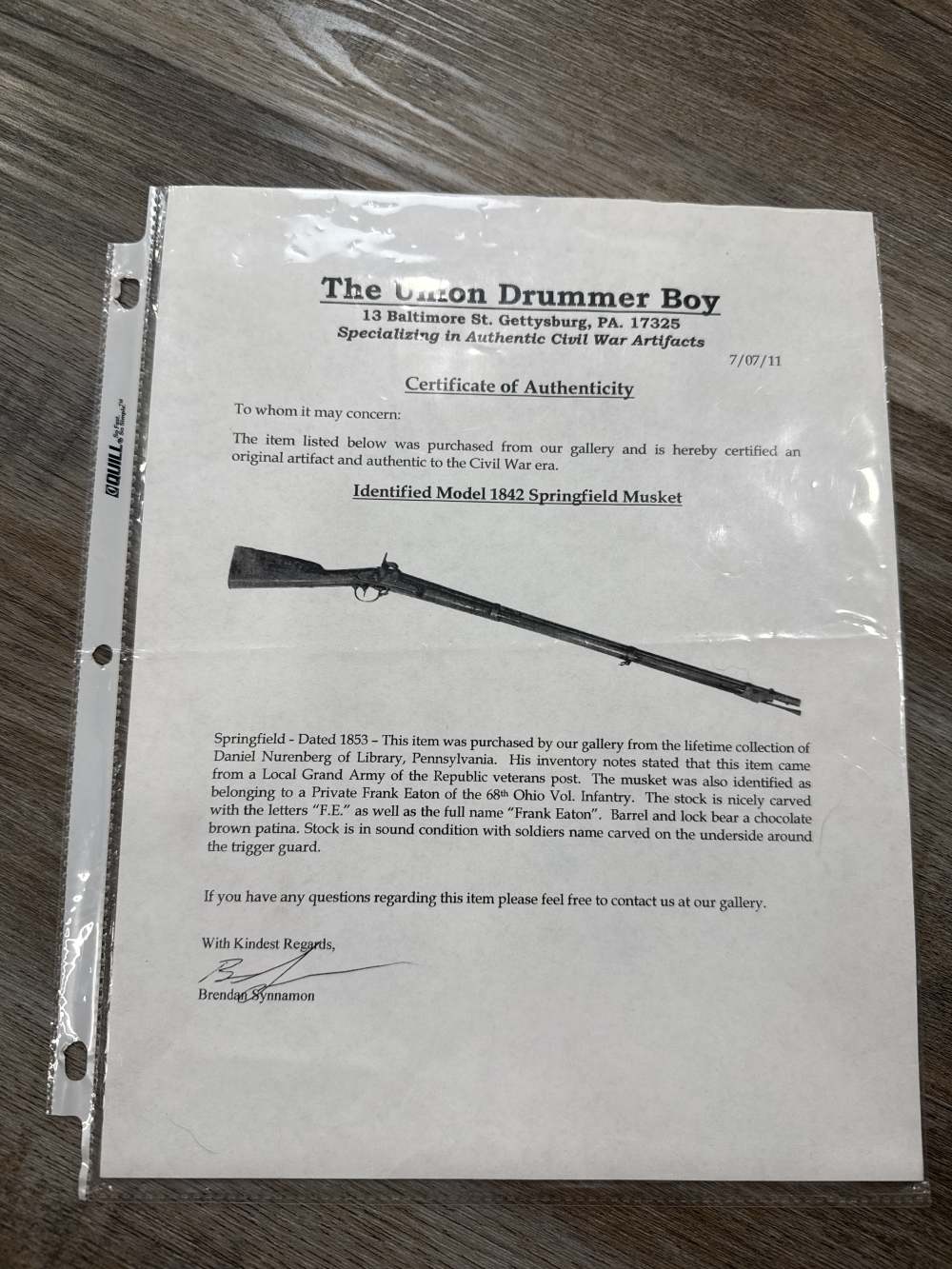 Named Civil War U.S. Model 1842 Springfield Musket – Shiloh Casualty -img-4
