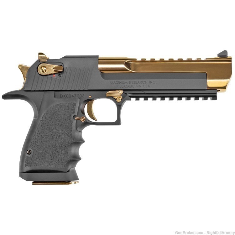 Pair of Magnum Research Desert Eagle 44MAG pistols L6 Black & gold DE44BATG-img-3