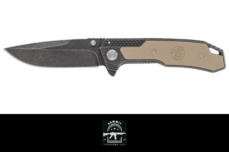 Smith & Wesson Stonewash Drop Point Pocket Knife - 3.6" Blade-img-0