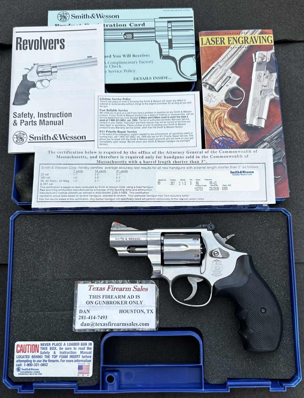 S&W 66-5 .357 Magnum, 2.5", Pre-Lock 66, 1999, L.E. Gun-img-45