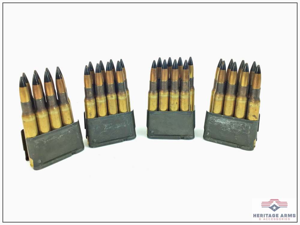 32 Rounds-Twin Cities Armor Piercing .30-06 M1 Garand Ammunition Black Tip-img-0