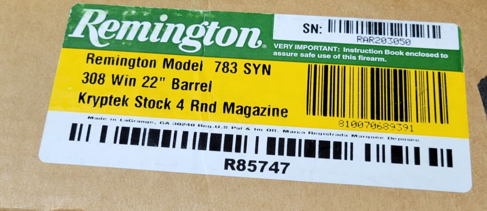 REMINGTON 783 SYNTHETIC  308 WIN 22" KRYPTEC R85747 NIB-img-8