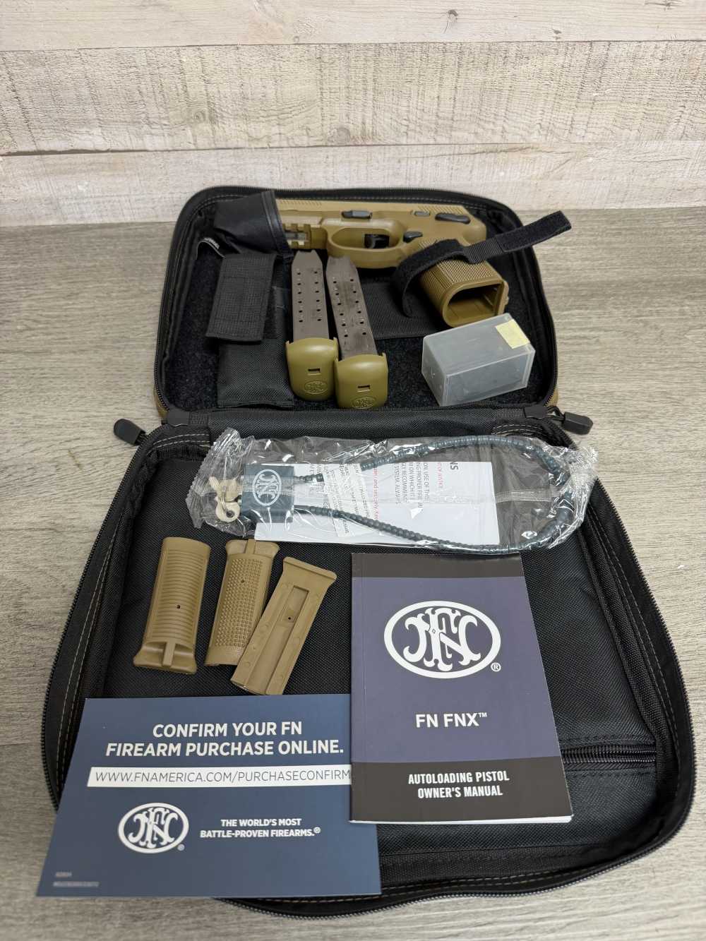 FN HERSTAL FNX-45 TACTICAL FDE 45 ACP 2-15 ROUND MAGS TB 66968 ORIGINAL BOX-img-20