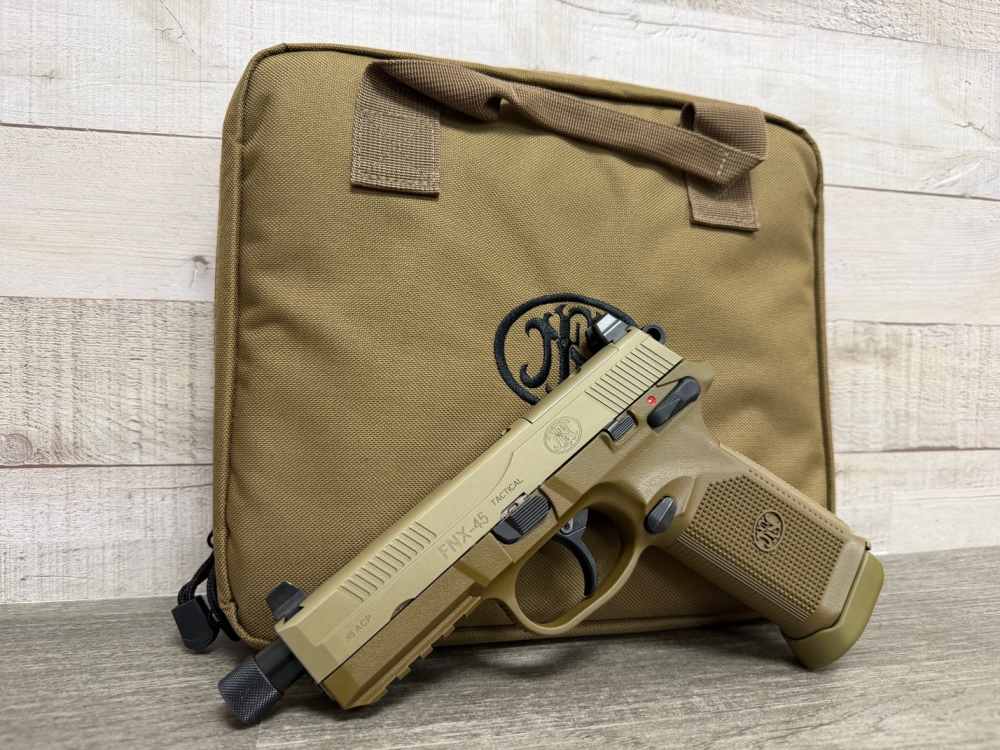 FN HERSTAL FNX-45 TACTICAL FDE 45 ACP 2-15 ROUND MAGS TB 66968 ORIGINAL BOX-img-0