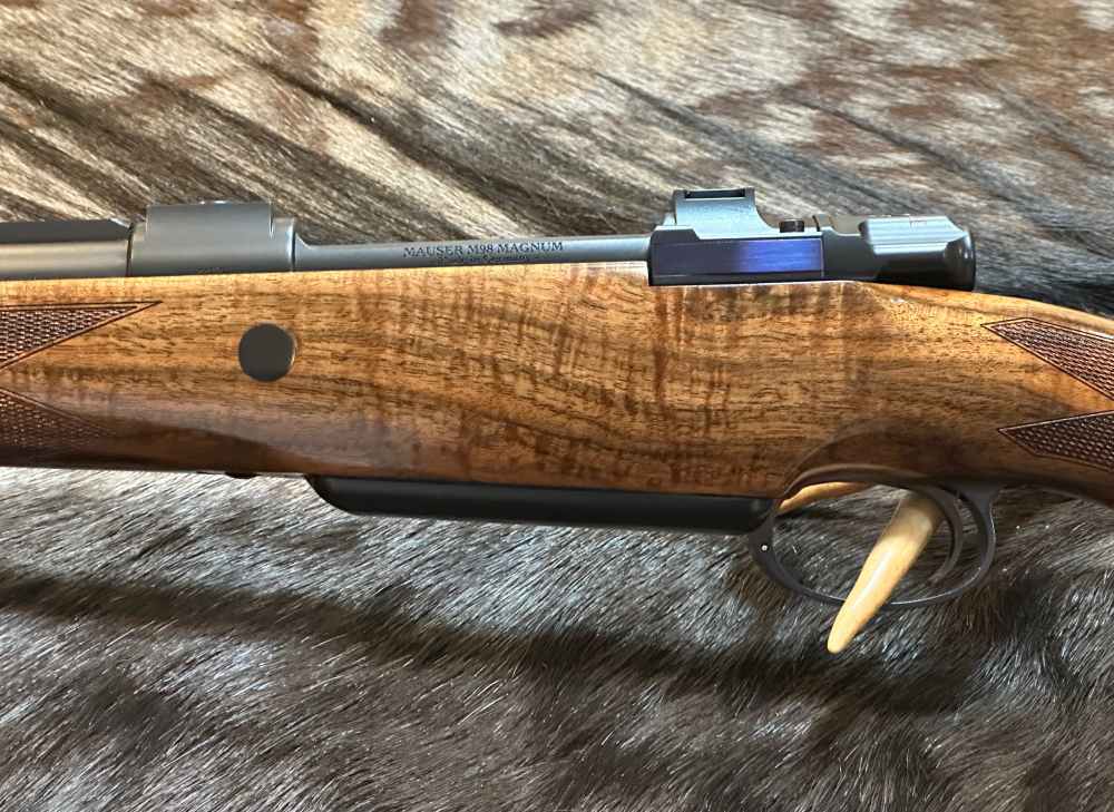 JOHN RIGBY BIG GAME DSB 375 H&H, MAUSER 98, GRADE 6 WOOD, GOLD INLAY-img-13