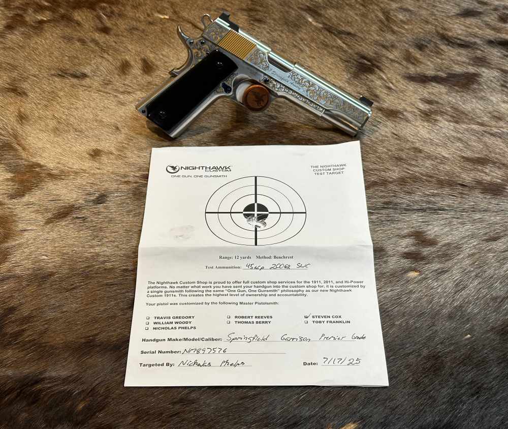 NEW NIGHTHAWK CUSTOM SHOP SPRINGFIELD GOV'T 1911 GARRISON ENGRAVED 45 ACP-img-1