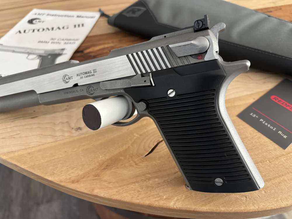 AMT Automag III 30 carbine semi automatic pistol Irwindale California USA -img-1