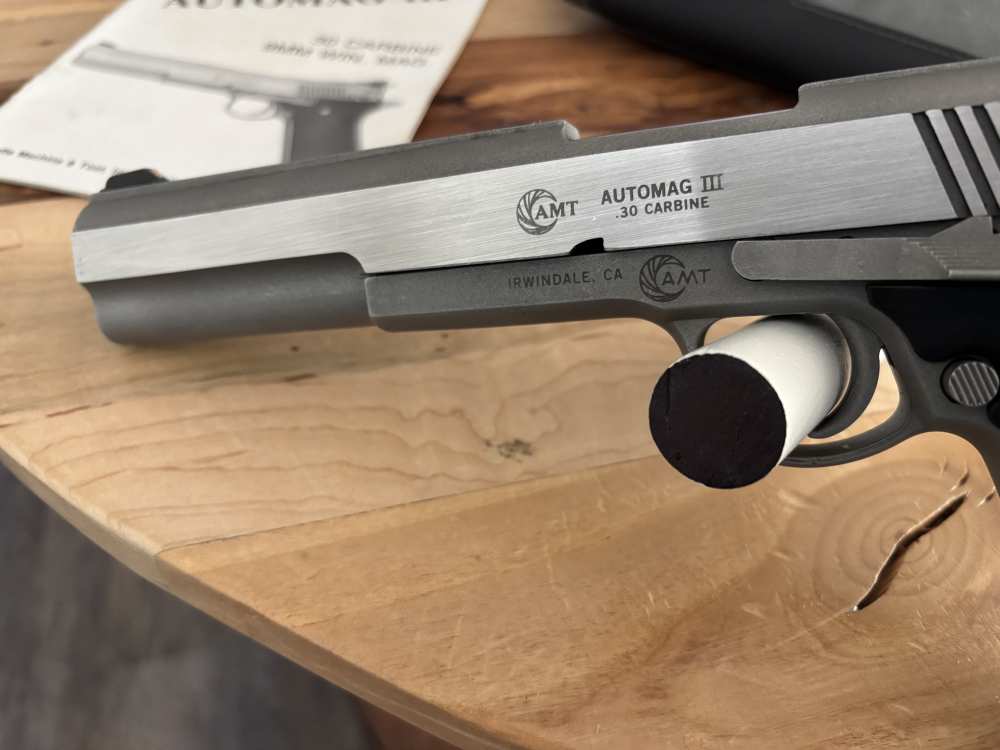 AMT Automag III 30 carbine semi automatic pistol Irwindale California USA -img-2
