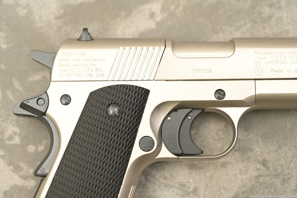 Colt 1911 .177 CO2 pellet pistol; NICKEL FINISH made in Germany-img-13