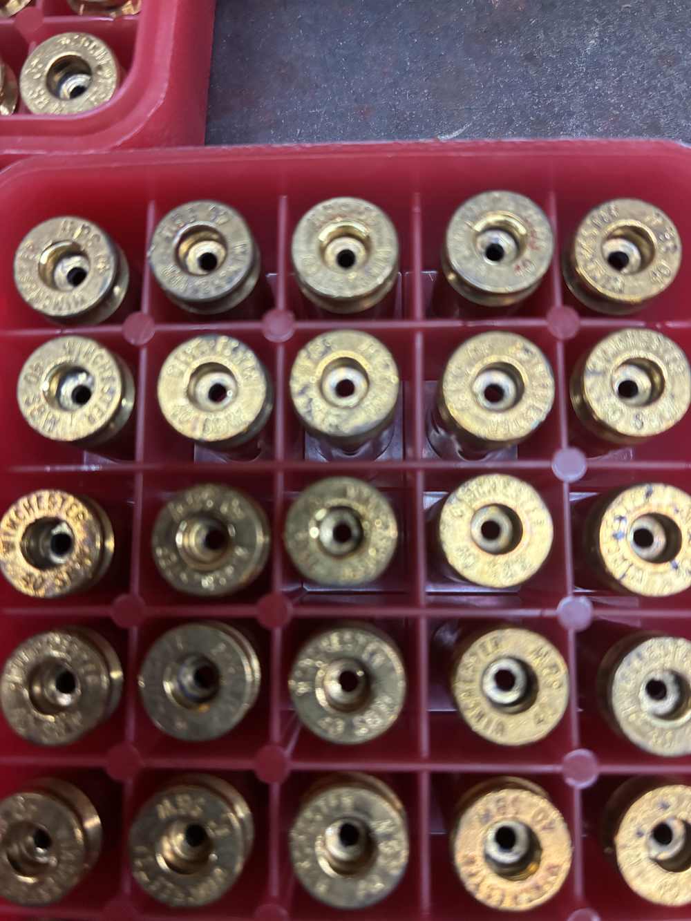 40 S & W Win Brass casings, once fired, unprimed.  550-img-1