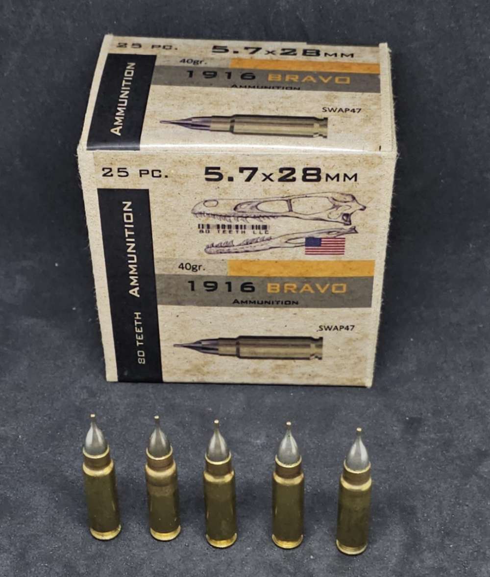 Rare 80 teeth Armor Piercing 1916 Bravo 5.7x28 like SS190 L191 T6B THV-img-0
