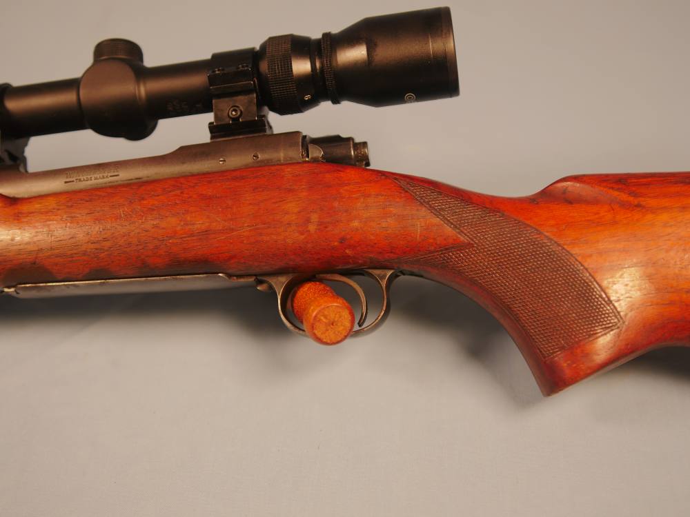 Pre-64 Winchester Model 70 300 H&H Mag with scope and brass-img-3