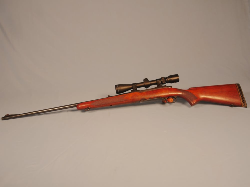 Pre-64 Winchester Model 70 300 H&H Mag with scope and brass-img-1