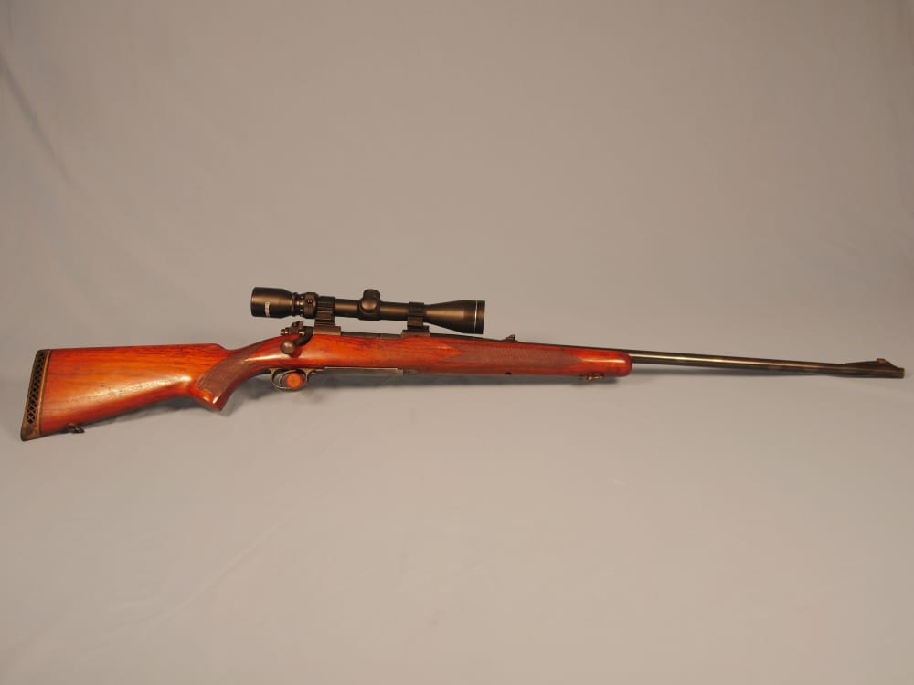 Pre-64 Winchester Model 70 300 H&H Mag with scope and brass-img-0