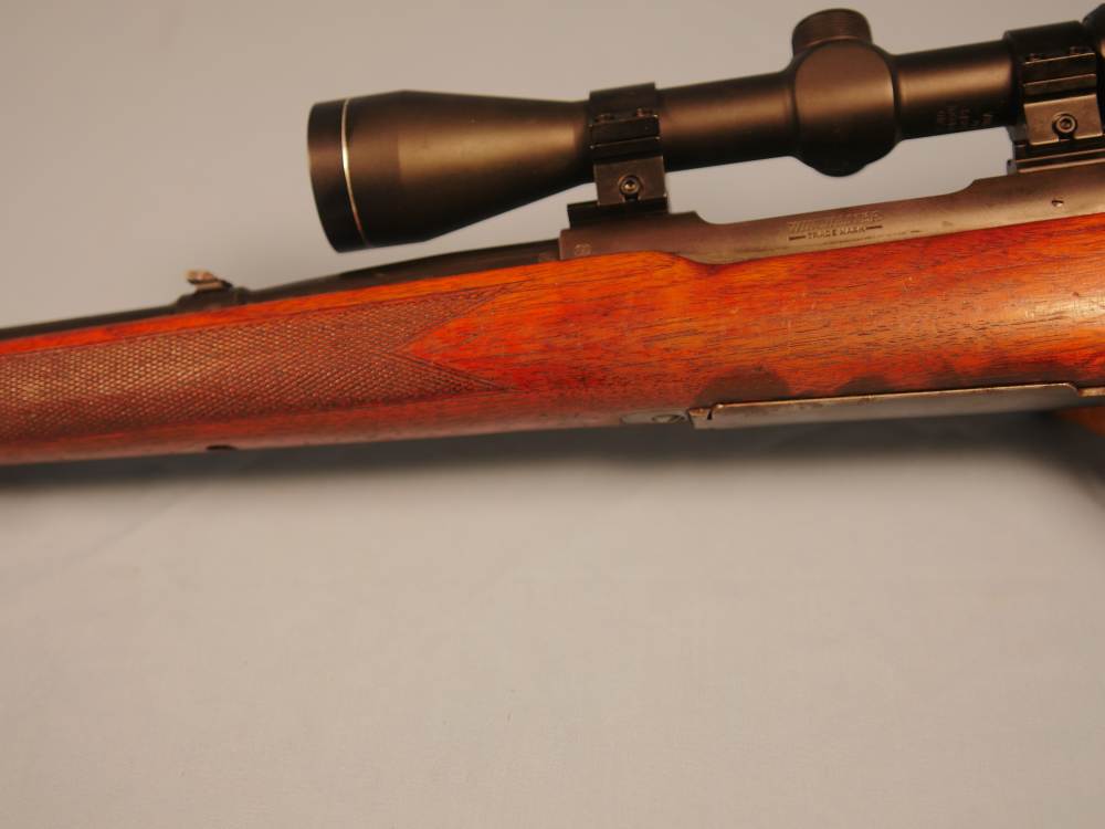 Pre-64 Winchester Model 70 300 H&H Mag with scope and brass-img-4